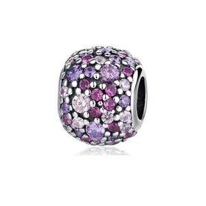 925?Sterling Silver Purple CZ Charm
